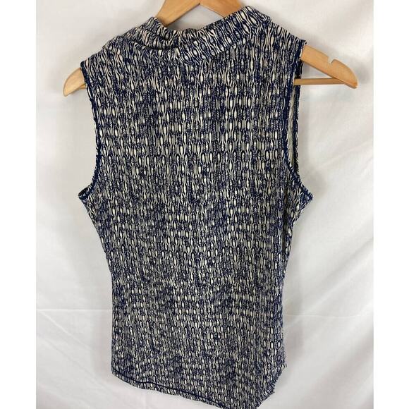 Max Studio Scoop Neck Cinched Side Patterned Top Size Medium - Picture 6 of 6